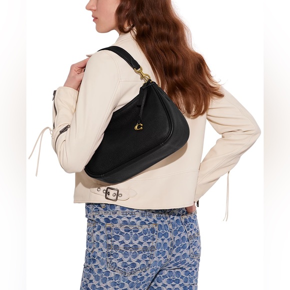 COACH Soft Pebble Leather Cary Convertible Crossbody - Black - Picture 5 of 11